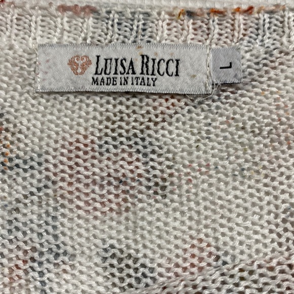 Luisa Ricci Floral Print Knit Top Made in Italy Size L - Picture 6 of 9